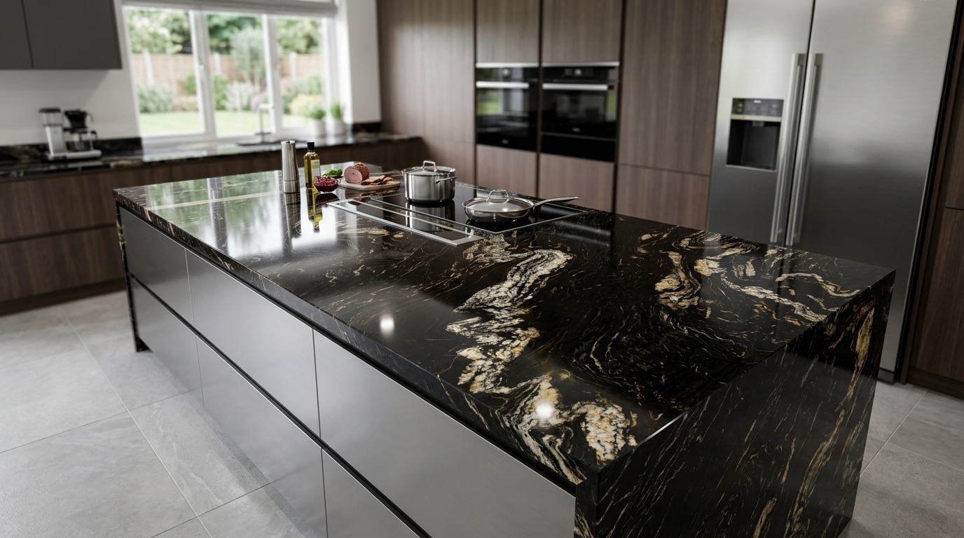 Aplicação do material Titanium Gold em ambiente
